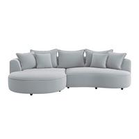 Ecksofa Levi - Grauweiß/Schwarz, MODERN, Textil (168/287cm)
