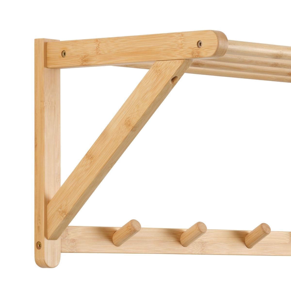 Nástenný vešiak BONNIE, bambus - prírodná farba, Konventionell, drevo (51/25/28cm) - Based