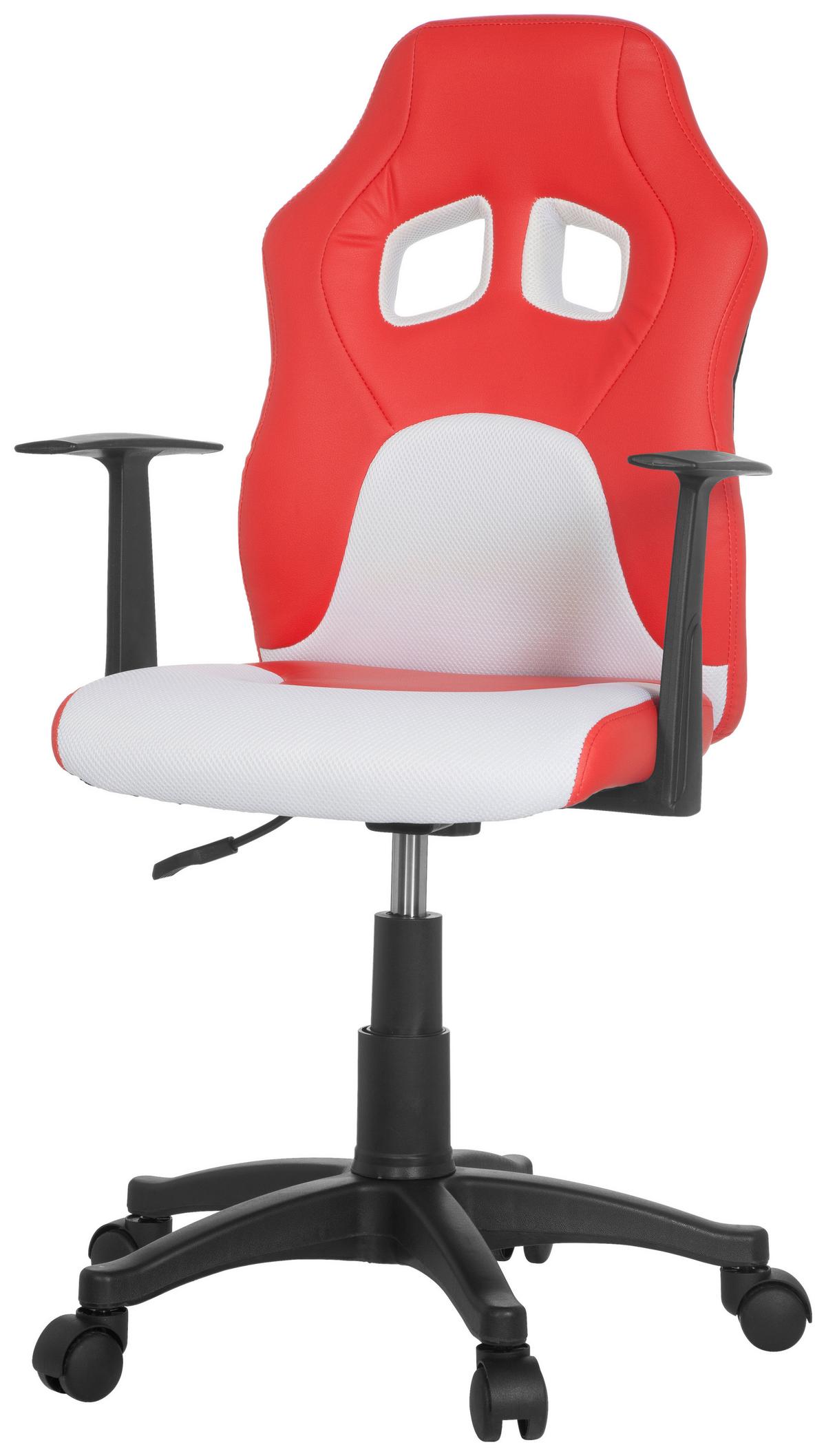 Jugenddrehstuhl Teen Game Rot/weiß Bis 70 Kg - Rot/Schwarz, MODERN, Kunststoff/Textil (54/105/48cm) - MID.YOU