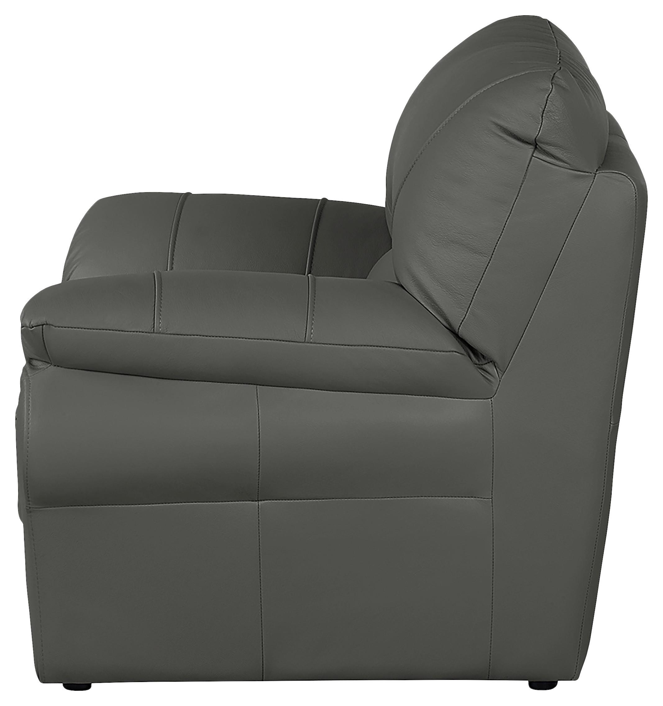 Sessel Oslo Anthrazit B: 105 Cm - Anthrazit/Schwarz, Design, Leder (105/92/85cm) - Livetastic