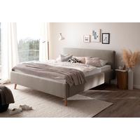 Polsterbett Mattis 180x200cm Taupe, Inkl. Bettkasten - Taupe/Eichefarben, Design, Holz/Textil (180/200cm) - Livetastic