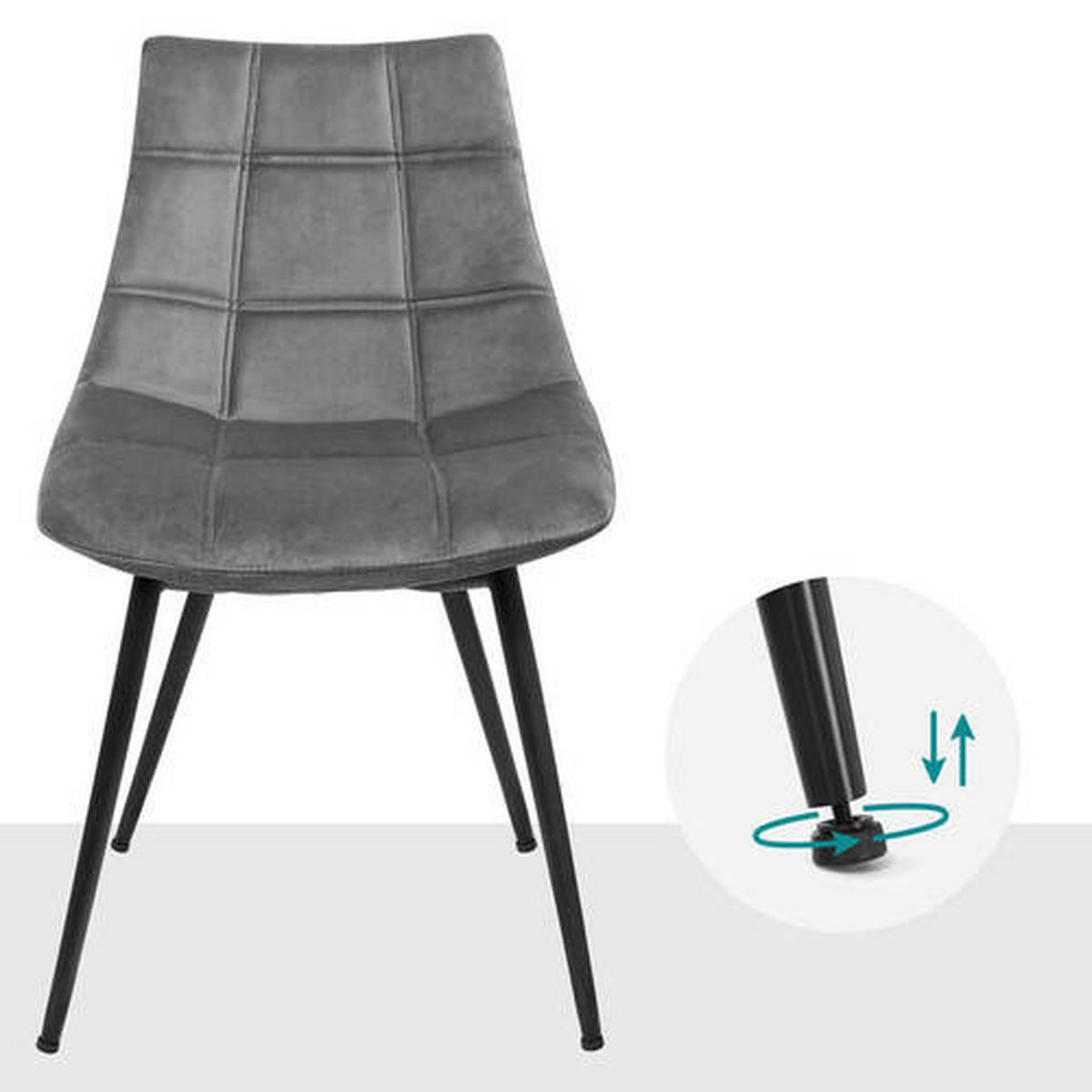 SADA ŽIDLÍ SONGMICS - šedá/černá, Trend, kov/textil (48,5/79/54cm) - Boxxx