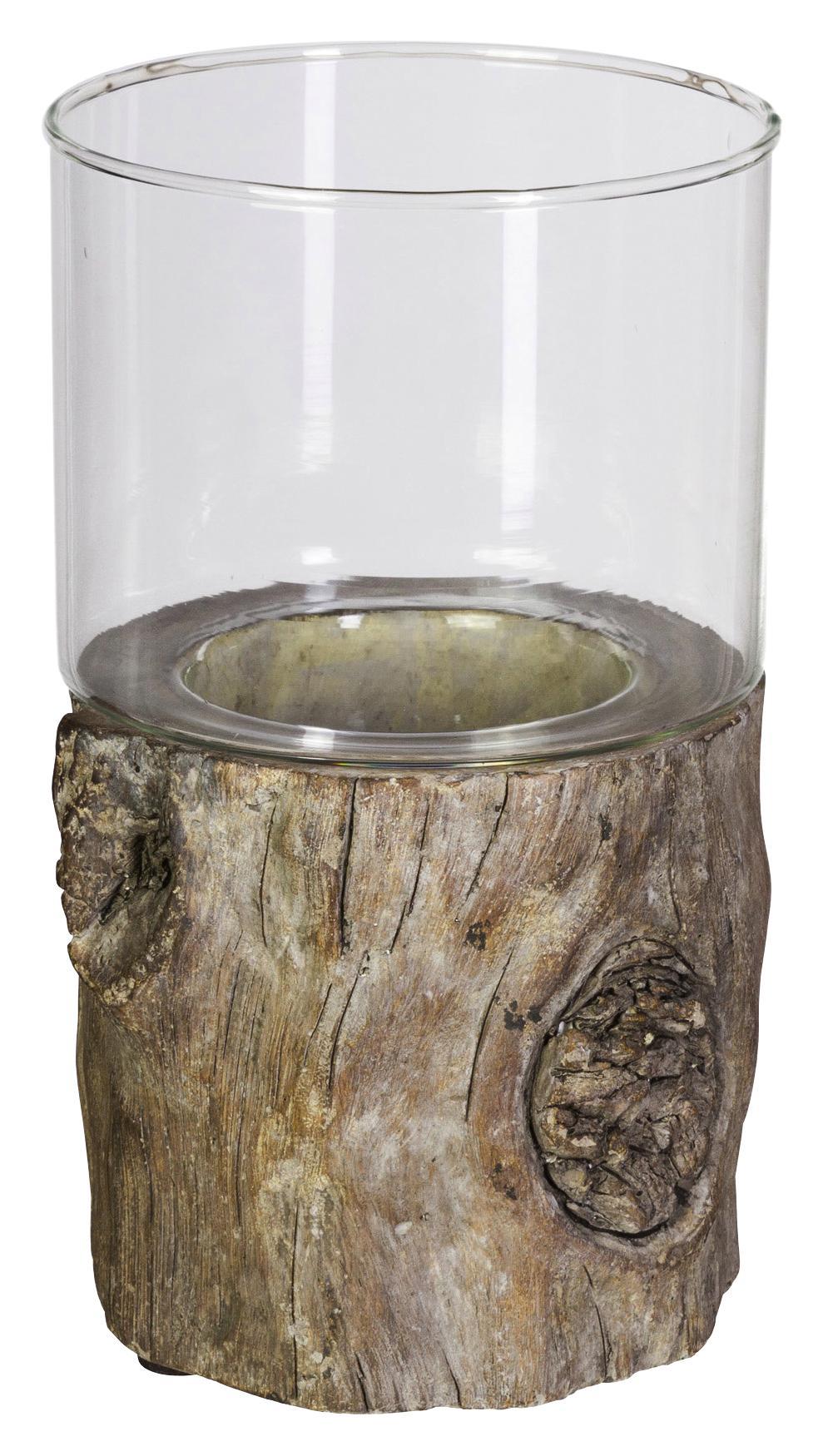 Lámpás Bark - Barna/Szürke, Natur, Kő (11/9,5cm)