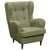 Ohrensessel Oskar Webstoff Olivefarben - Schwarz/Olivgrün, Basics, Holzwerkstoff/Textil (78/102/98cm) - MID.YOU