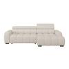 Ecksofa Fargo Elektrischer Cremefarben, B: 285 Cm - Creme/Schwarz, Trend, Textil (285/168cm)