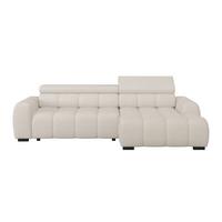 Ecksofa Fargo Elektrischer Cremefarben, B: 285 Cm - Creme/Schwarz, Trend, Textil (285/168cm)
