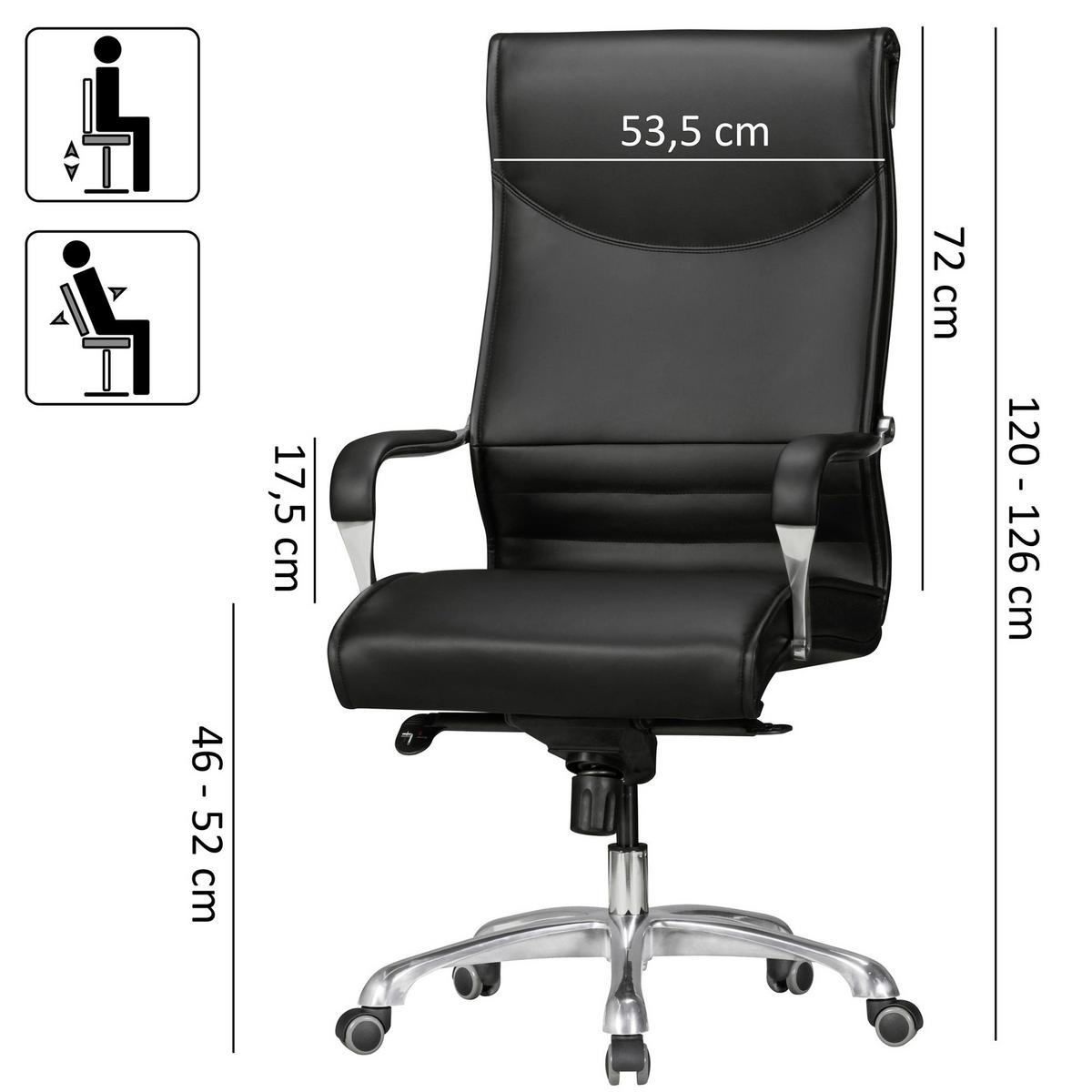 Kancelářske křeslo Bigboss černé - černá/barvy hliníku, Konvenční, kov/textil (61/126/60cm) - MID.YOU