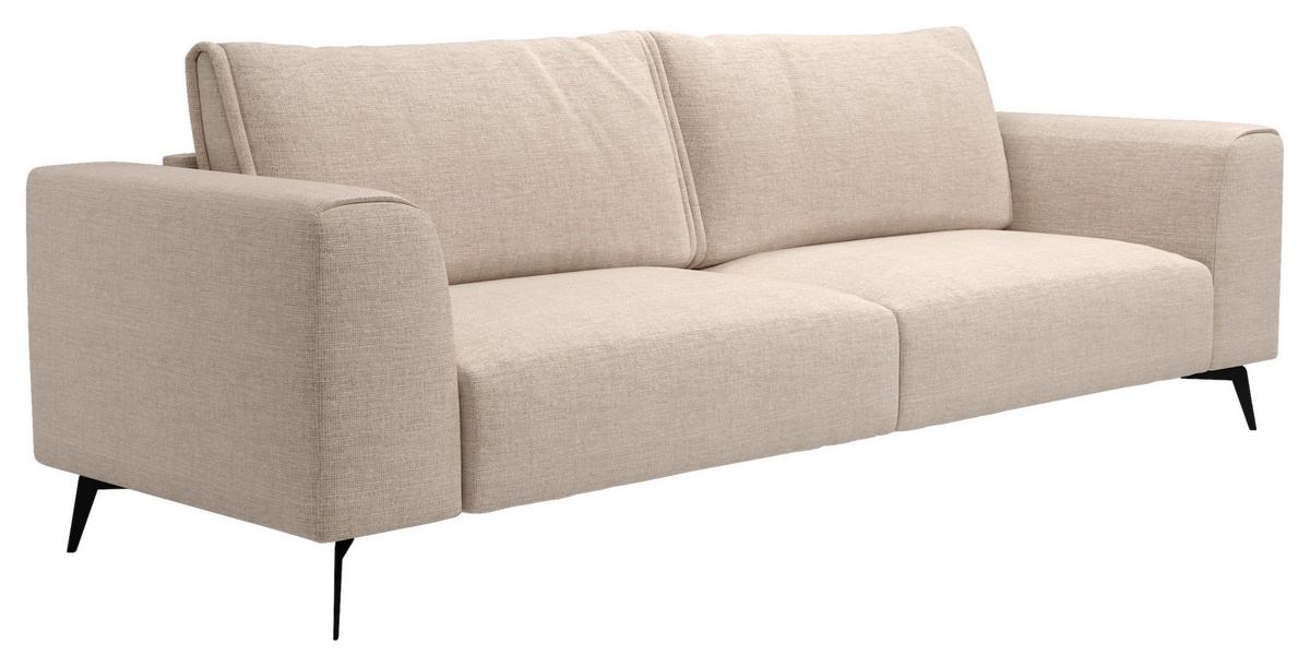 Čtyřmístná pohovka SEUL, béžová - černá/béžová, Design, kov/dřevo (302/87/88cm) - MID.YOU