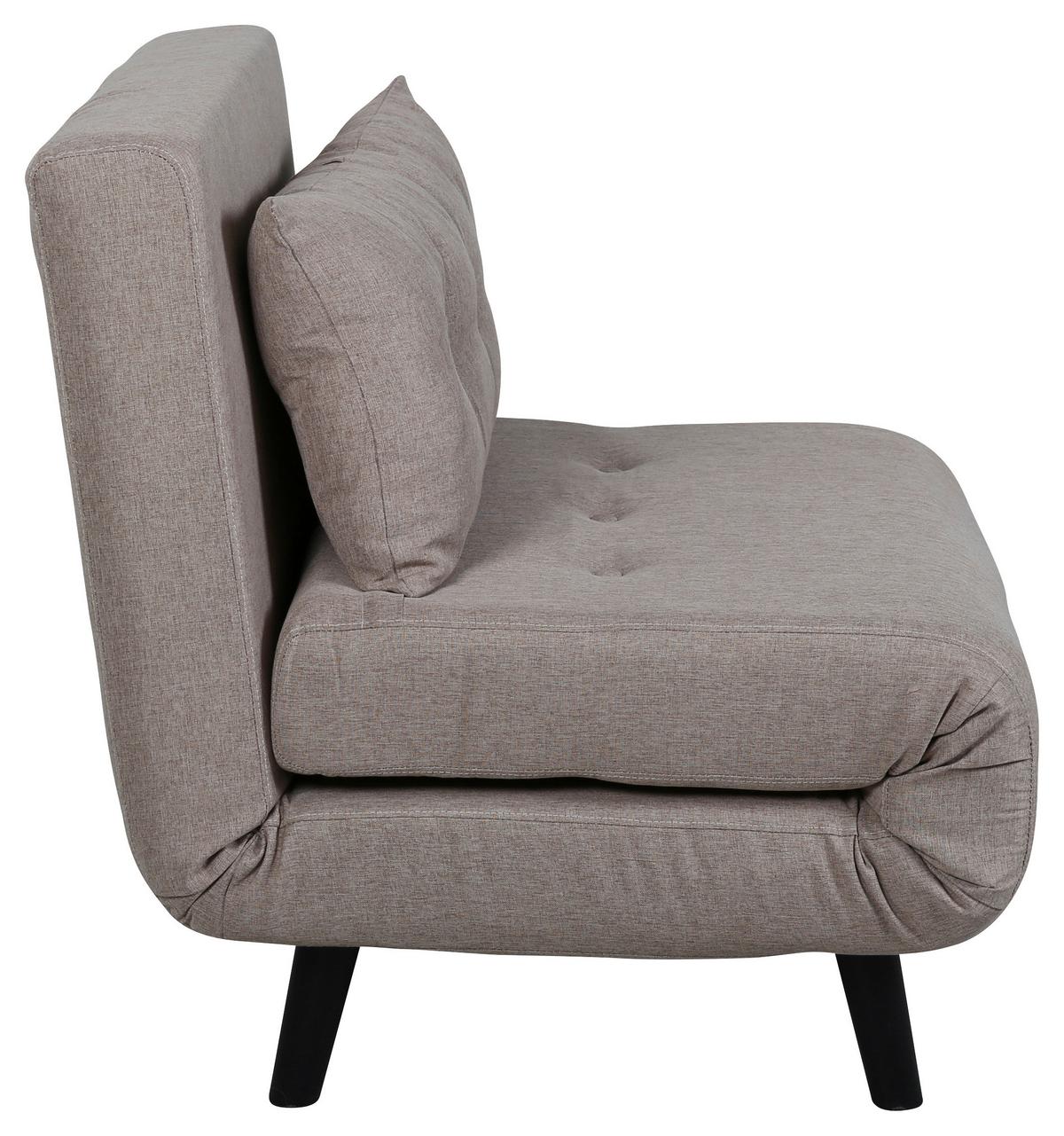 Schlafsessel Vicky - Beige/Schwarz, Design, Textil/Metall (70/88/80cm) - Livetastic
