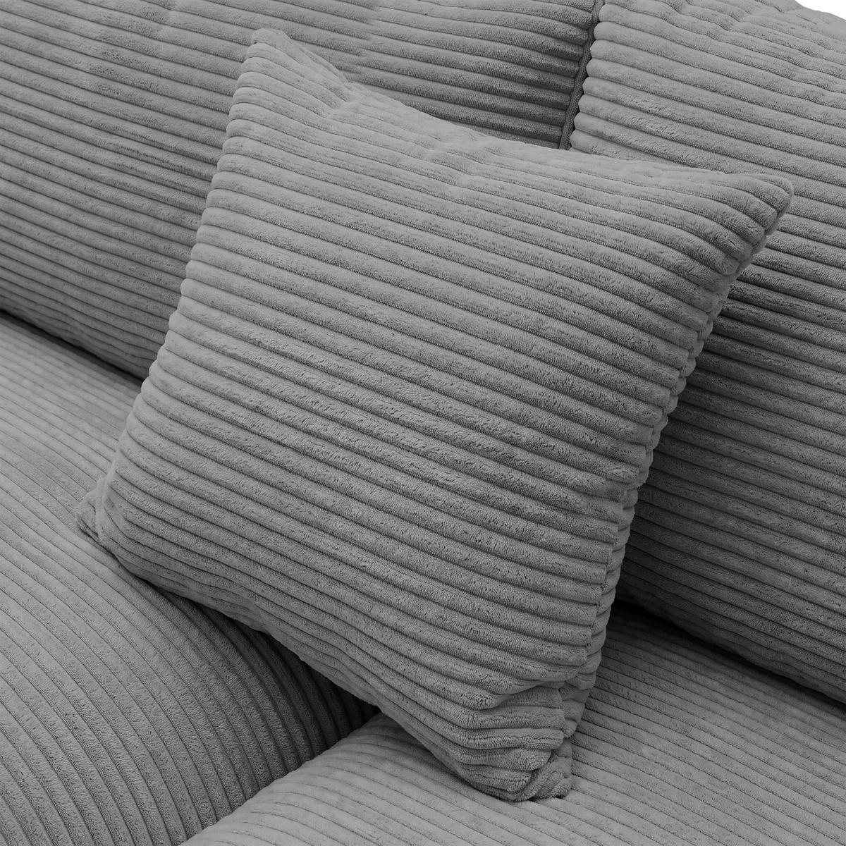 Rohová sedačka PEDRO, levá, šedý manšestr - šedá/černá, Moderní, textil/plast (190/300cm) - Mömax