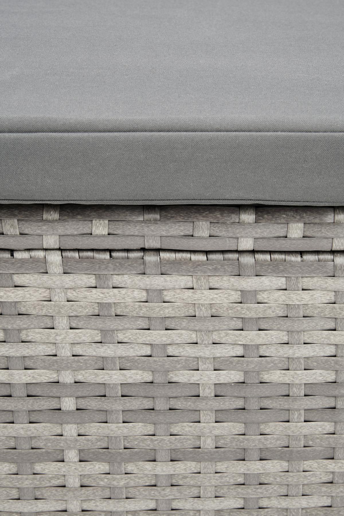 Sonneninsel Kuba Grau Aus Polyrattan, Verstellbares Dach - Grau, MODERN, Kunststoff/Textil (230/145/140cm) - Ambia Garden