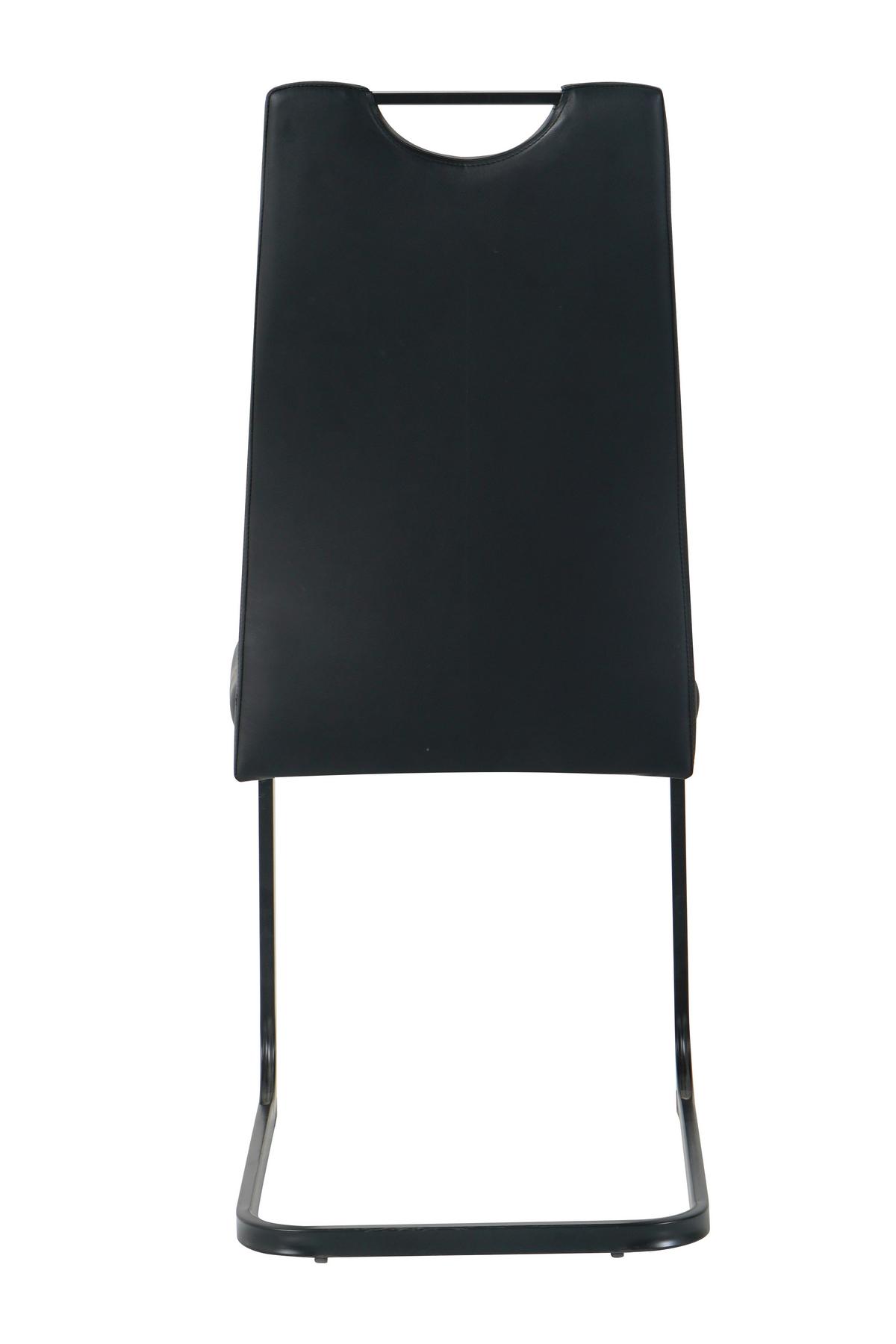 Stuhl-set Lederlook Schwarz, B: 42 Cm - Schwarz, Design, Kunststoff/Textil (42/98/56cm) - Livetastic