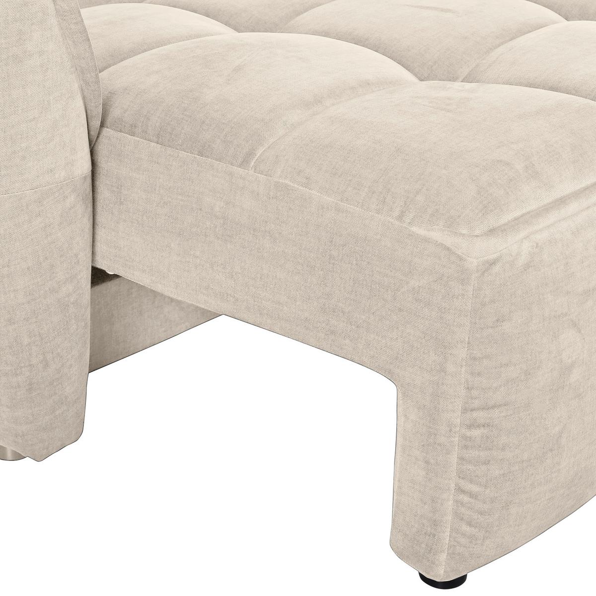 Schlafsofa Meyford - Beige/Schwarz, KONVENTIONELL, Textil (250/70/118cm) - MID.YOU