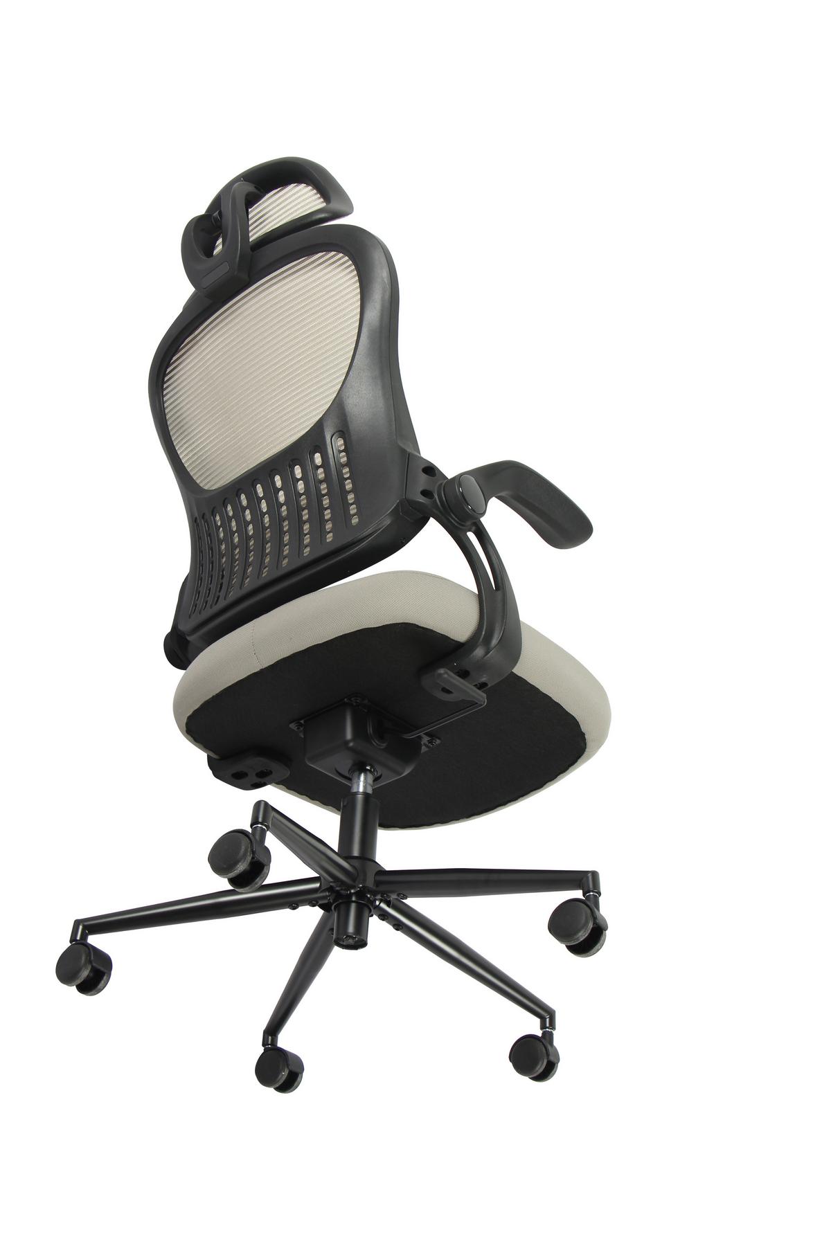 OTOČNÁ ŽIDLE POLLY - šedá/černá, Moderní, kov/textil (68/116-133/64cm) - Mömax