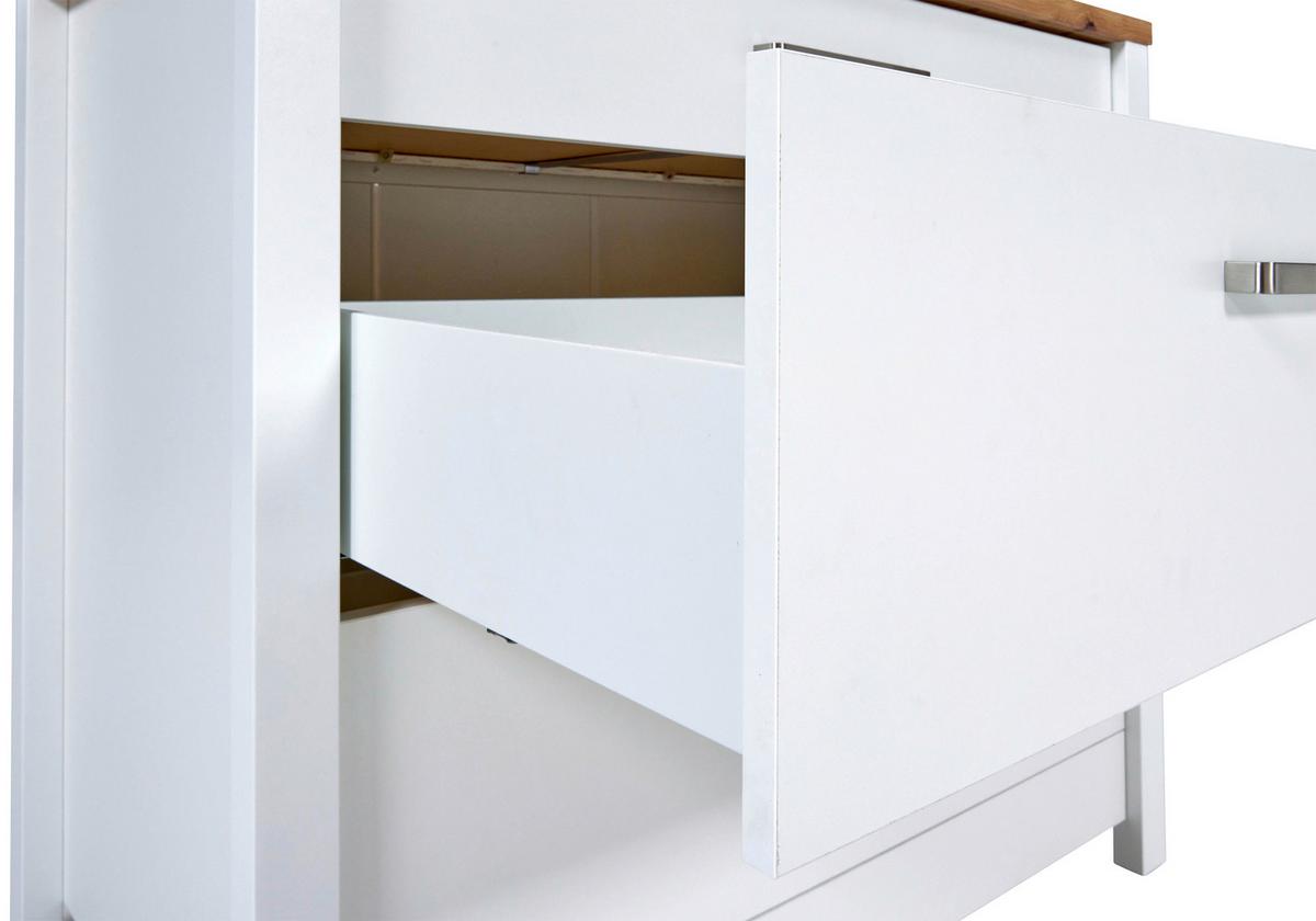 Spodní kuchyňská skříňka SAN SAN - bílá/barvy stříbra, Romantický / Rustikální, kov/kompozitní dřevo (100/92/60cm) - Mömax
