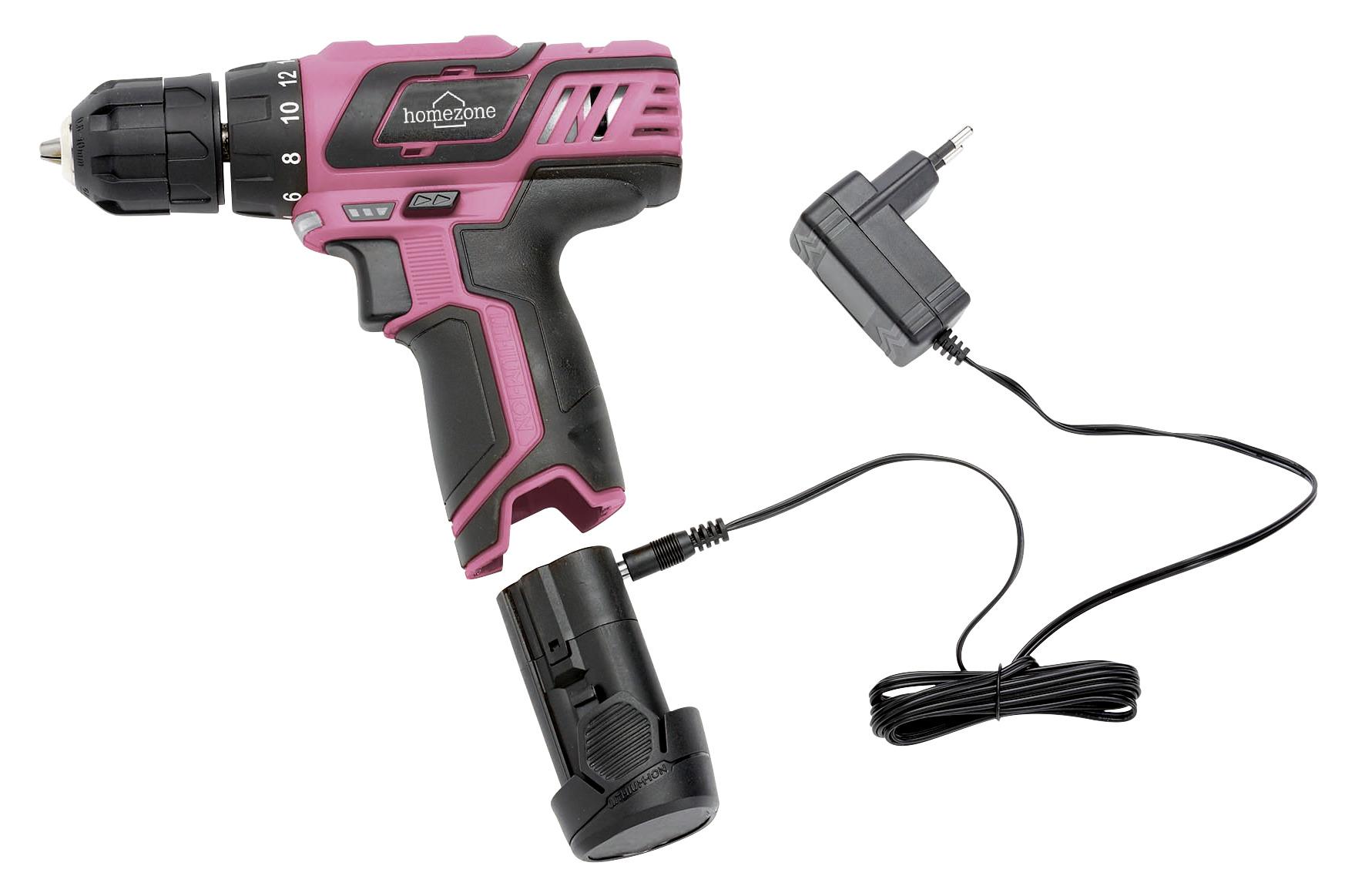 Akkuschrauber Kilian 12V 1.400 U/Min LED-Licht - Pink/Schwarz, KONVENTIONELL, Kunststoff/Metall (18/18/5cm) - Homezone
