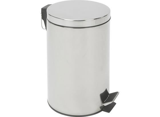 Treteimer Leonardo III - Chromfarben/Schwarz, KONVENTIONELL, Kunststoff/Metall (25/39,5cm) - Homezone Treteimer Leonardo III - Chromfarben/Schwarz, KONVENTIONELL, Kunststoff/Metall (25/39,5cm) - Homezone