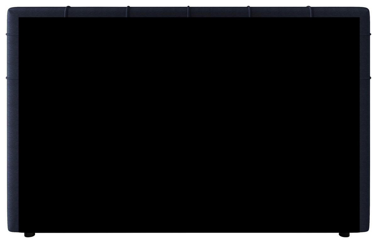 Boxspringbett Mitto mit Topper 180x200 cm - Schwarz/Dunkelblau, KONVENTIONELL, Textil/Metall (180/200cm)
