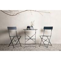 Balkonset 3-tlg. Marseille Aus Stahl - Dunkelgrau, KONVENTIONELL, Metall - Gardenson