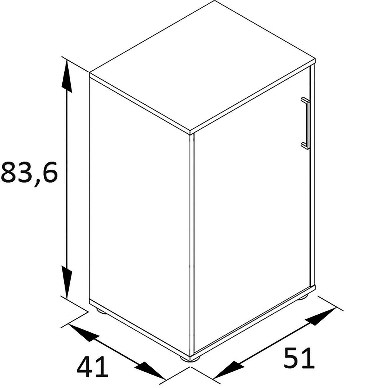 Aktenschrank Hank Schwarz/Eiche Dekor B: 50,95cm - Schwarz/Eiche Artisan, MODERN, Holzwerkstoff (50,95/83,6/41cm) - MID.YOU