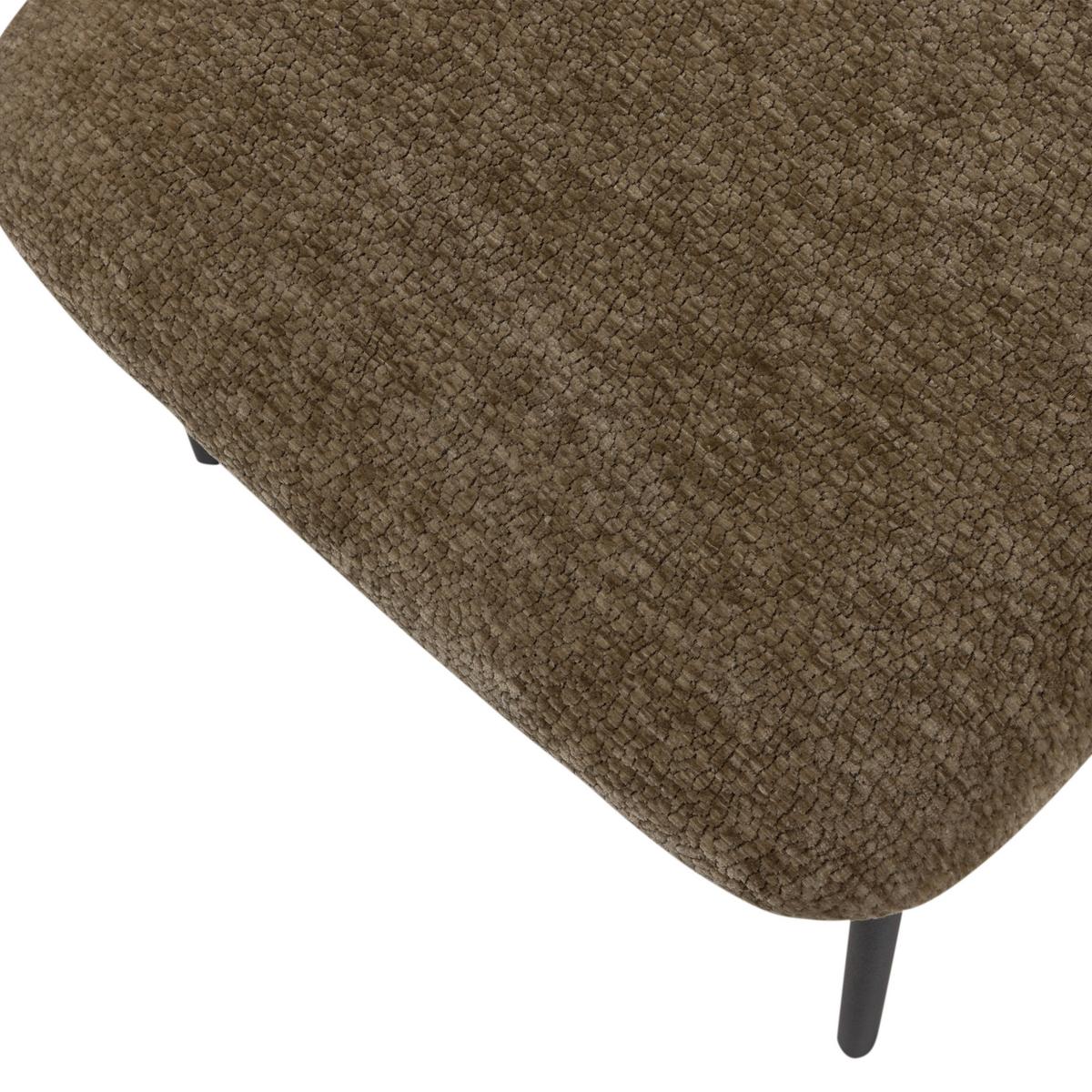 Stuhl-Set Klejd Braun B: 47cm - Schwarz/Braun, MODERN, Textil/Metall (47/79/53cm) - Livetastic