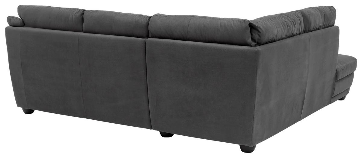 Ecksofa Nebolo Dunkelgrau Mikrofaser - Dunkelgrau, Design, Textil (225/245cm) - Livetastic