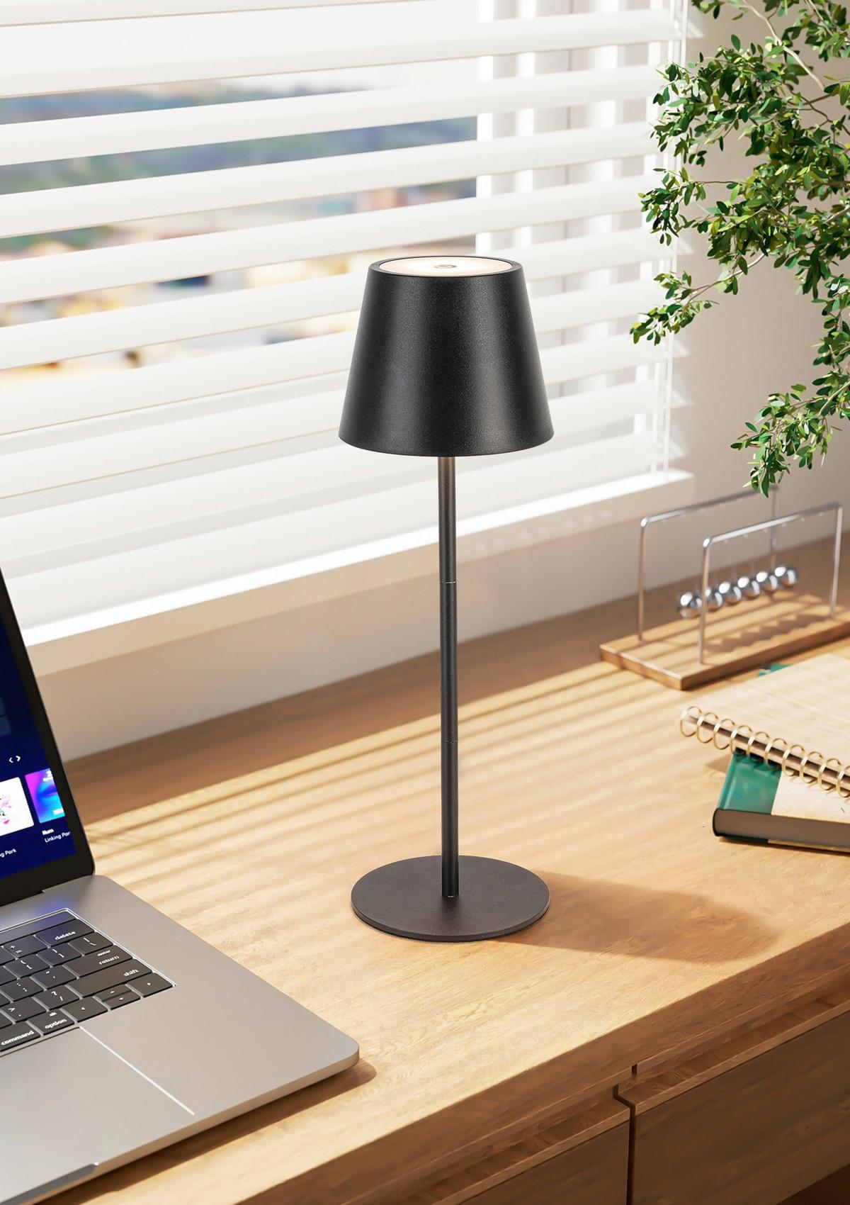 STOLNÍ LAMPA NA BATERIE NOEMI - černá, Konvenční, kov/plast (10,6/17-36cm) - Mömax