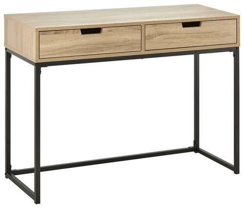 Konzolový stolík Giorgia - čierna/farba duba, Modern, kov/kompozitné drevo (100/38/76cm) - Bessagi Home
