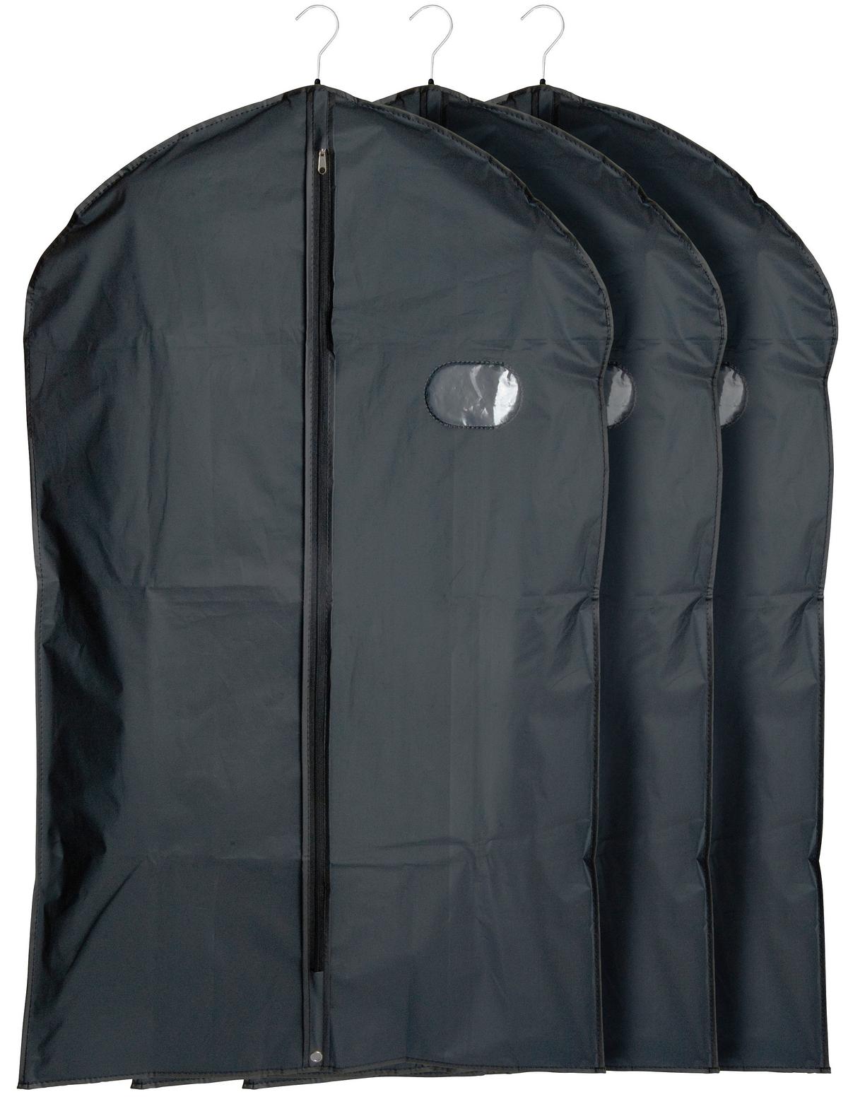 Kleidersack Christoph Schwarz, 3er-Set - KONVENTIONELL, Kunststoff (60/100cm) - Homezone