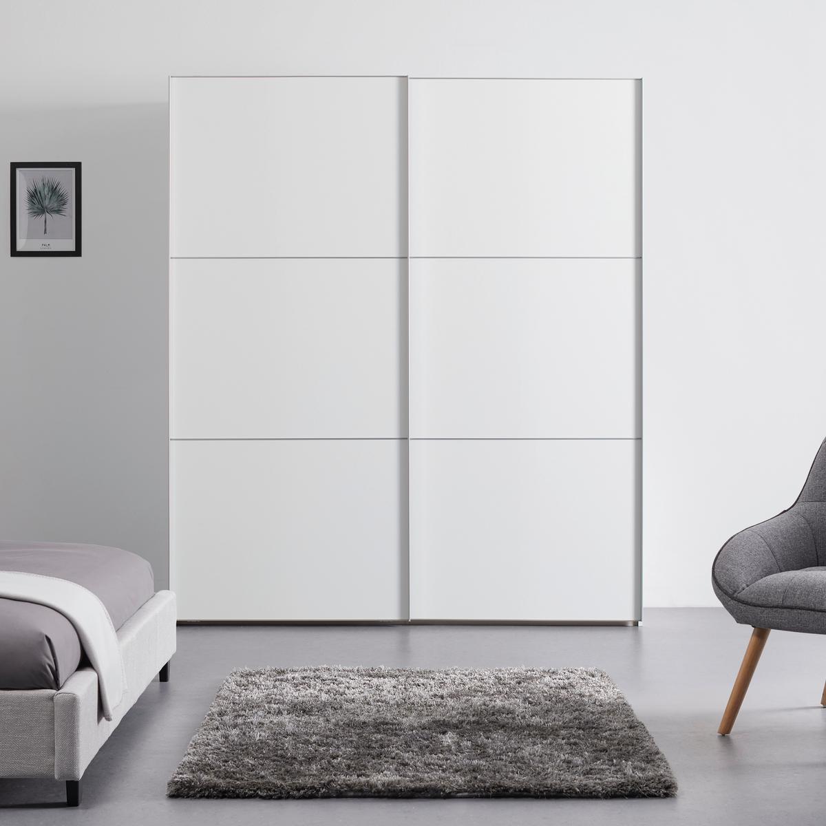 Schwebetürenschrank 188 Cm Includo, Weiß - Weiß, MODERN, Holzwerkstoff (188/222/68cm) - MID.YOU