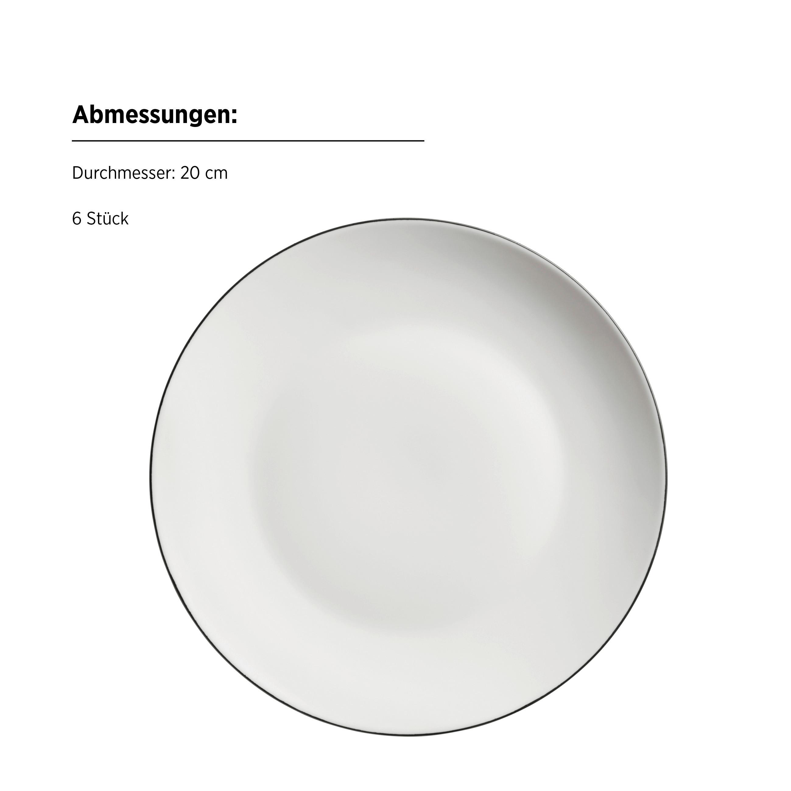 Kaffeeservice Felise Porzellan 6 Personen Geschirr Set - Schwarz/Weiß, Trend, Keramik - Mäser