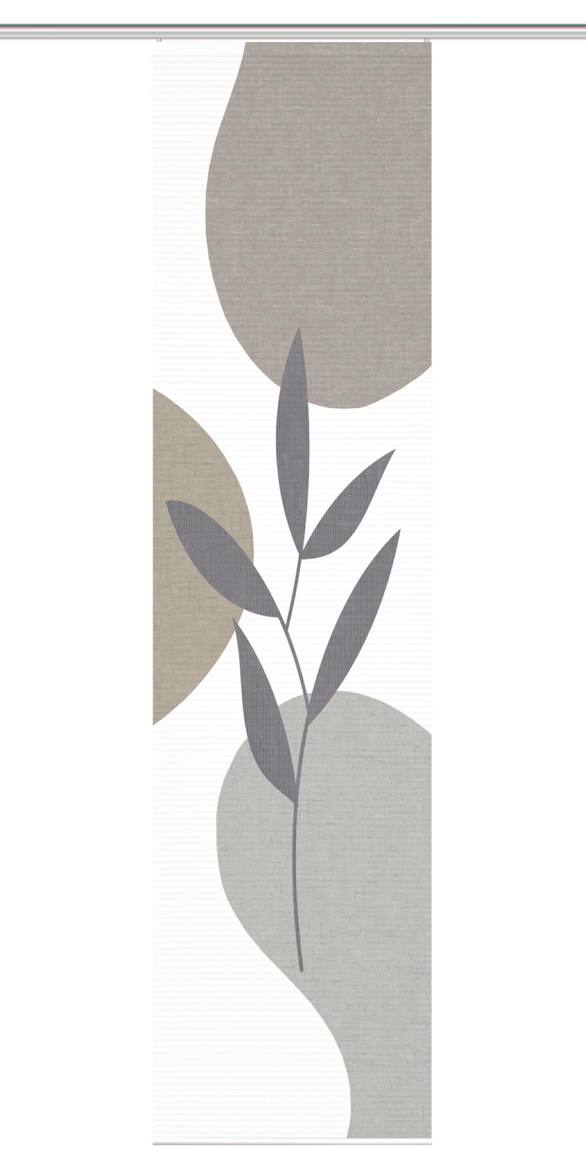 Flächenvorhang Fronda Weiß Taupe B: 60 cm - Taupe/Weiß, Natur, Textil (60/245cm)