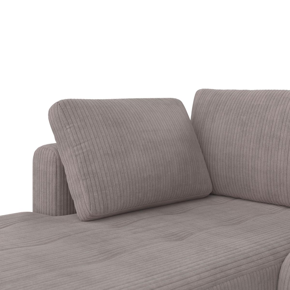 Sedací souprava GIA, levá světle šedá - černá/světle šedá, Moderní, dřevo/textil (261/94/197cm) - Bessagi Home