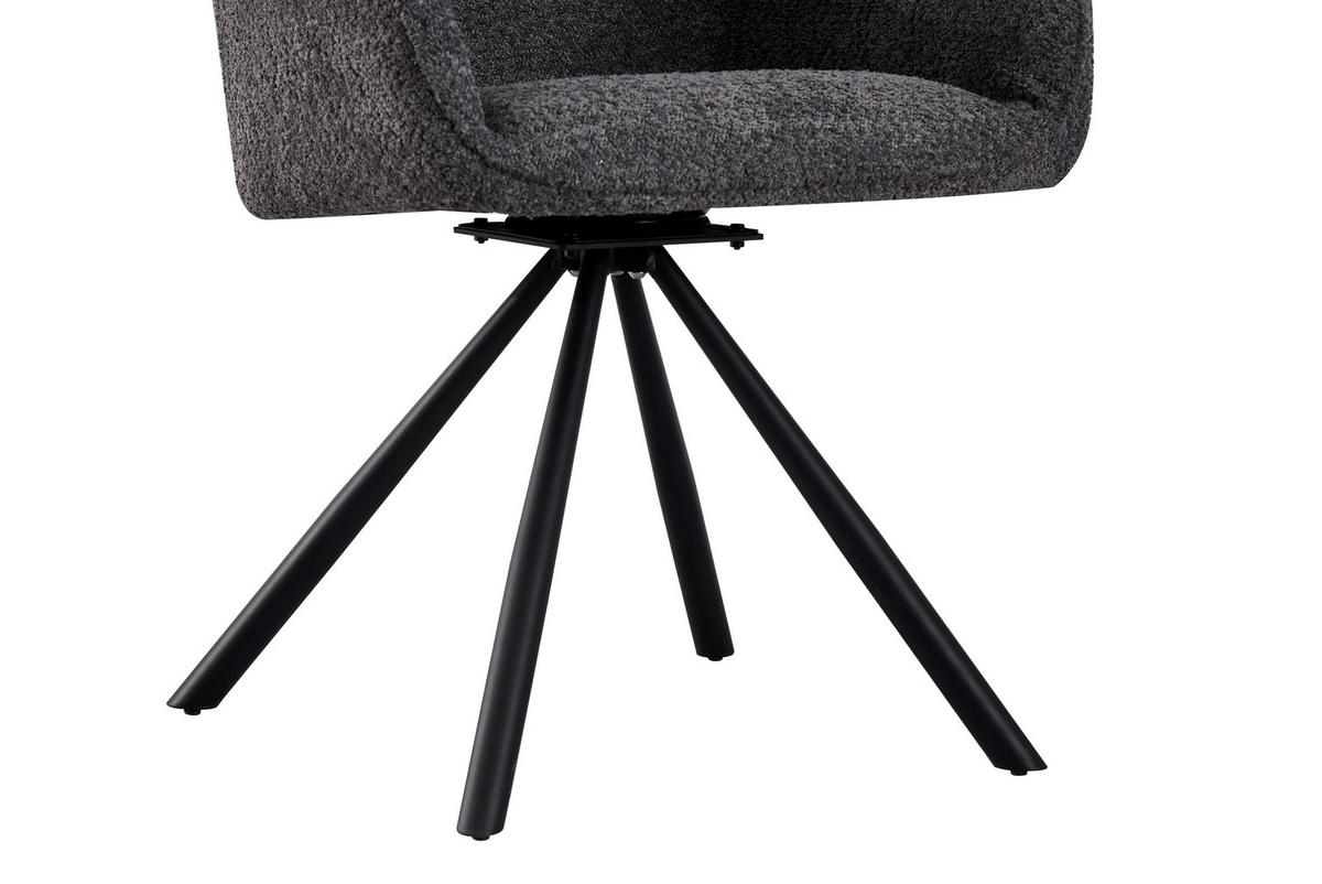 Armlehnstuhl Dream Grau Gepolstert - Schwarz/Grau, MODERN, Holz/Textil (59/88/64cm) - MID.YOU