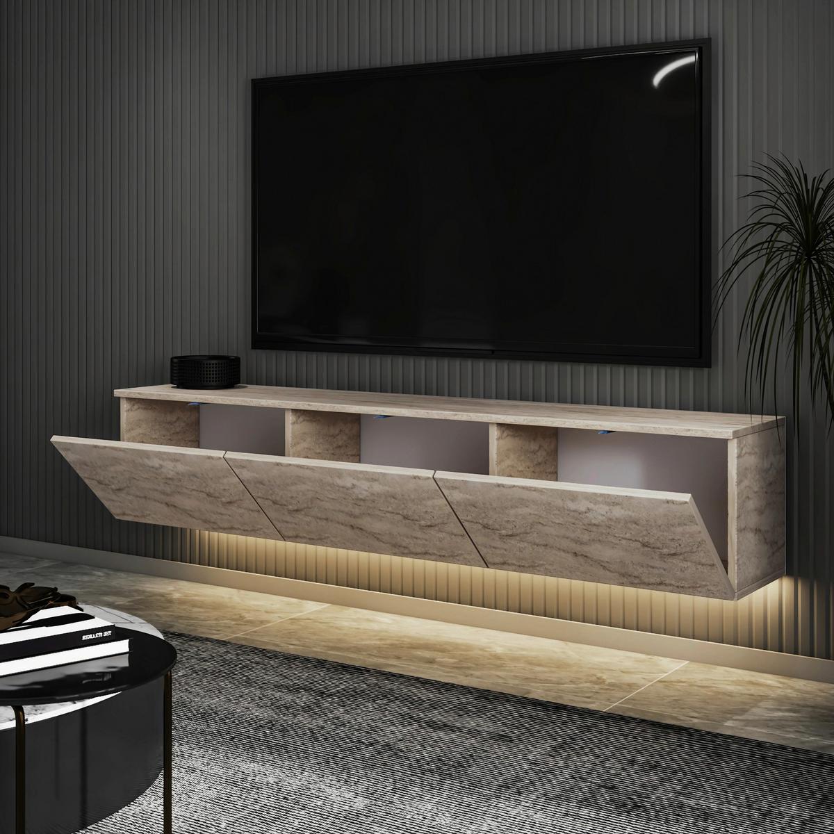 LOWBOARD Neon Elfenbein B: 160cm - Elfenbein, Design, Holzwerkstoff (160/35/32cm) - MID.YOU