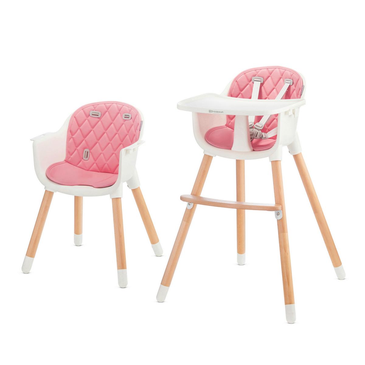 Hochstuhl Sienna Pink/Weiß, B/H/T: 57x83x60cm - Naturfarben/Rosa, Basics, Holz/Kunststoff (57/83/60cm) - Kinderkraft