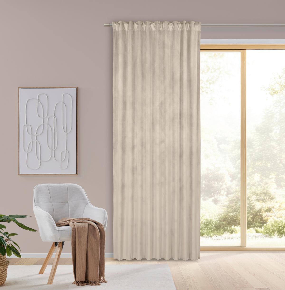 Hotový závěs Bianca, 140/245cm, kámen - světle šedá, Konvenční, textil (140/245cm) - Modern Living