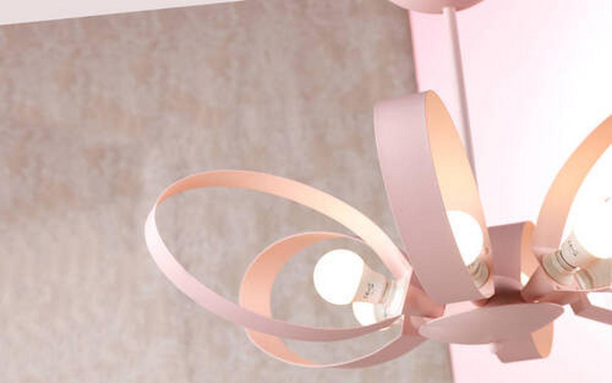 Kronleuchter 4735/6r - Pink, Design, Metall (65/110cm)