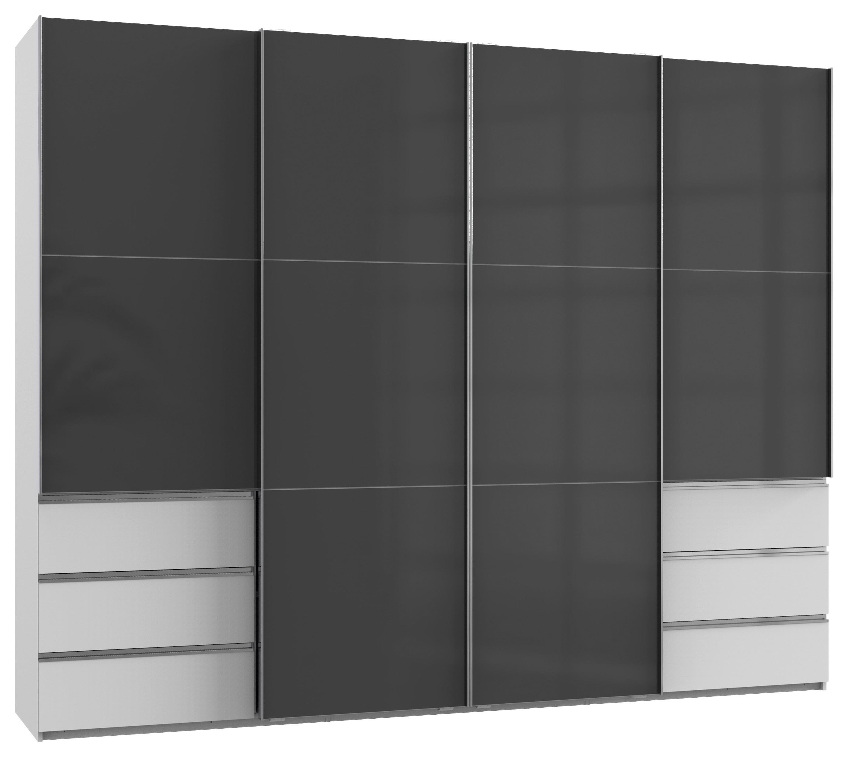 Schwebetürenschrank B: 300 Cm Level Grau/weiß - Weiß/Grau, MODERN, Holzwerkstoff (300/236/65cm) - MID.YOU