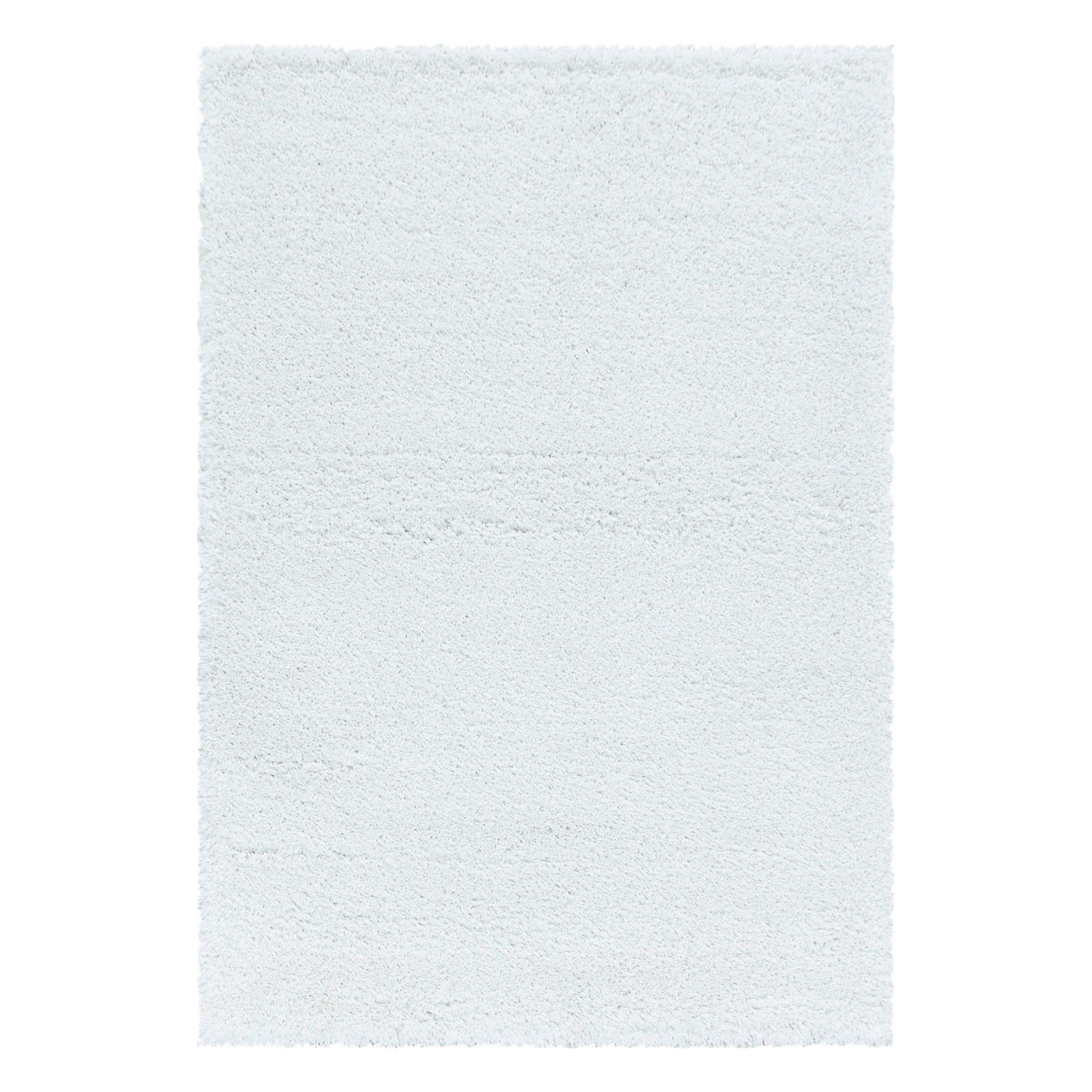 Hochflor Teppich Weiß Fluffy 60x110 cm - Weiß, Basics, Textil (60/110cm)