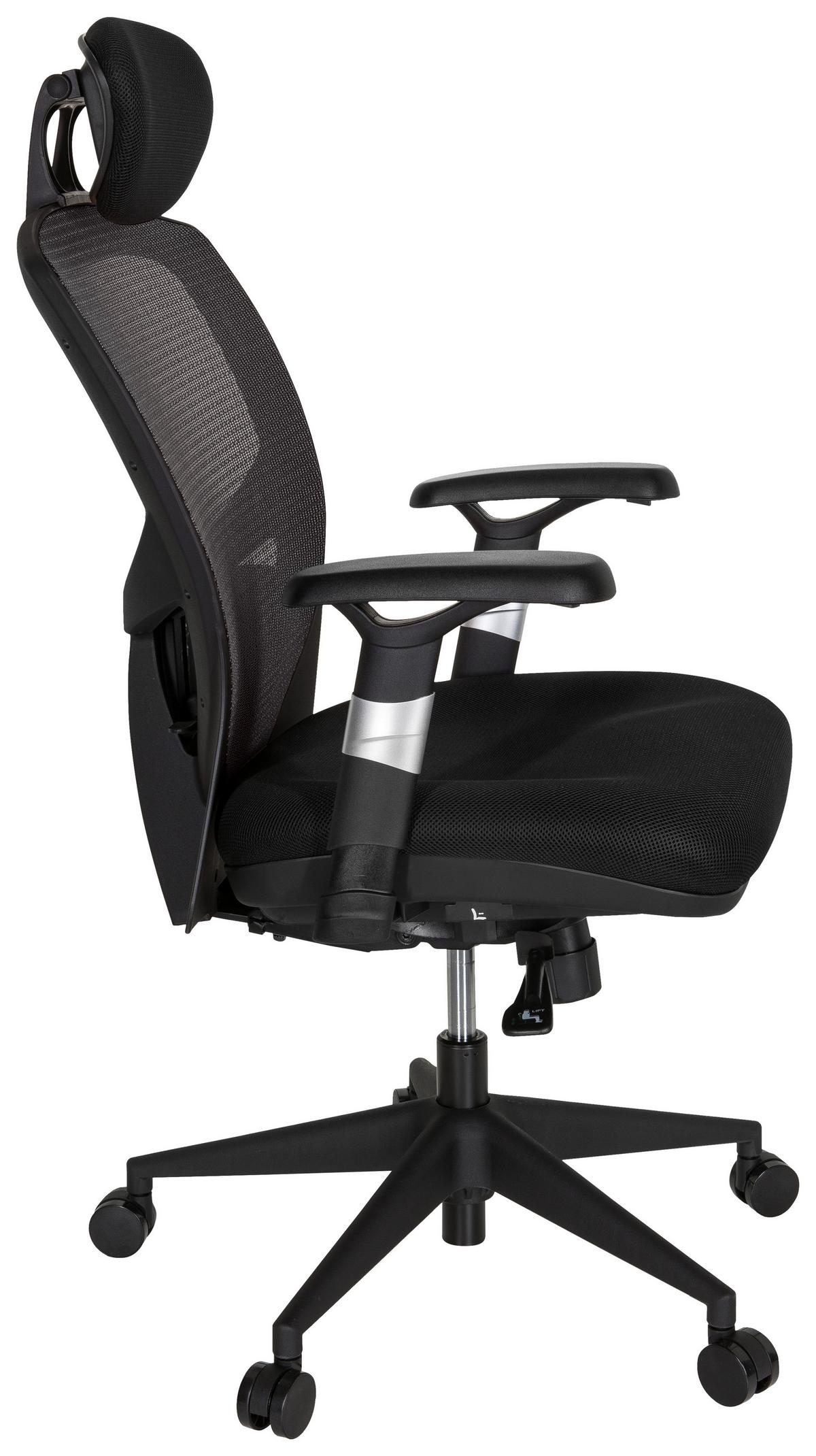 Bürostuhl Venus Base Schwarz/dunkelgrau Bis 120 Kg - Dunkelgrau/Schwarz, Basics, Kunststoff/Textil (66/117/65cm) - MID.YOU