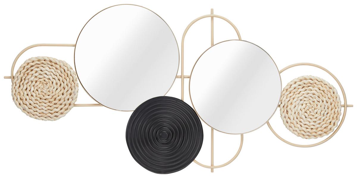 Wanddeko Natanael - Schwarz/Naturfarben, Basics, Papier/Metall (68/33/1cm) - Luca Bessoni
