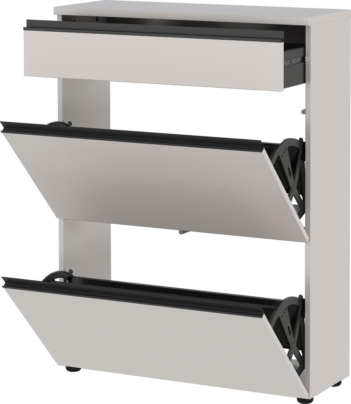 Garderobe Gw-Baldone 3-Teilig Beige B: 100 cm - Beige, Design, Glas/Holzwerkstoff (100/200/29cm) - MID.YOU