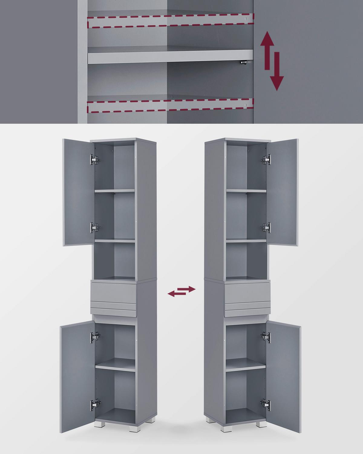 Hochschrank Bbc560p36 - Grau, Trend, Holzwerkstoff (30/170/30cm) - MID.YOU
