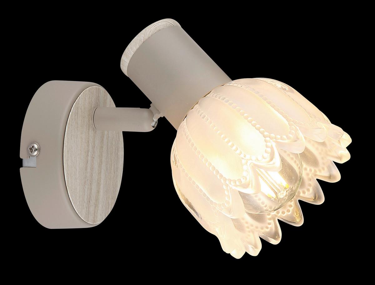 Strahler Exkl. E14, 40w - Sandfarben, KONVENTIONELL, Glas/Metall (9/12cm) - Globo