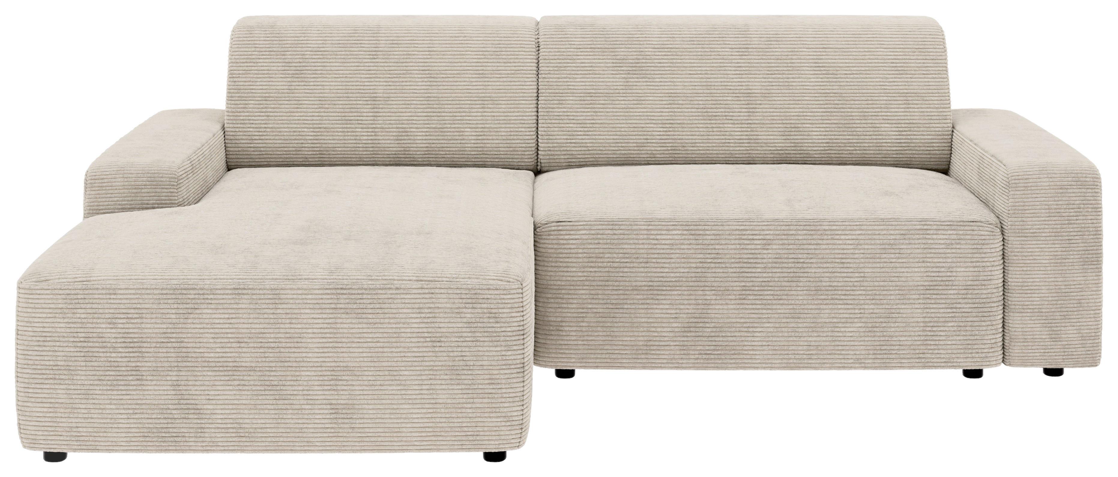 Ecksofa Wien, Creme S: 162x246 cm - Creme/Schwarz, MODERN, Textil (162/246cm) - Trendmanufaktur