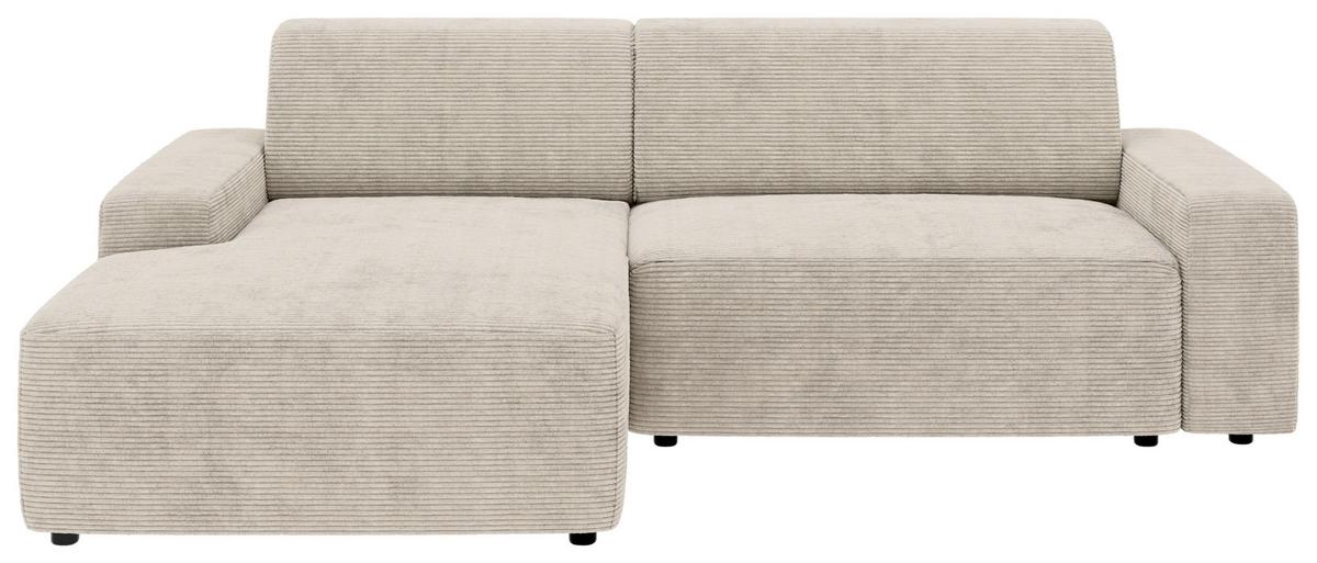 Ecksofa Wien, Creme S: 162x246 cm - Creme/Schwarz, MODERN, Textil (162/246cm) - Trendmanufaktur
