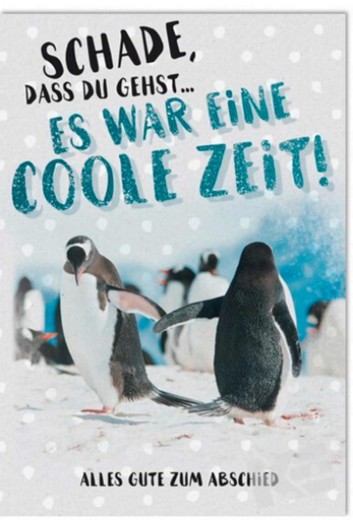 Billett Abschied Pinguine - Multicolor, Basics, Papier/Kunststoff (12/18/2cm)