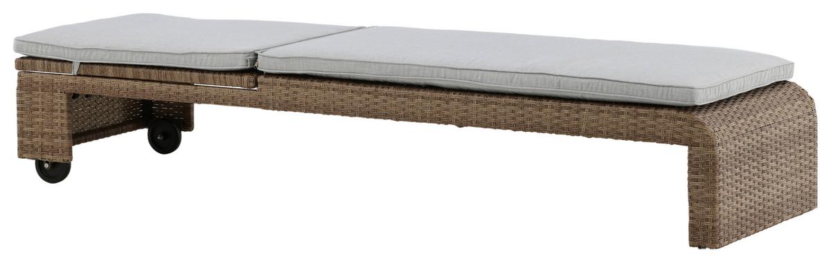 Sonnenliege London - Sandfarben/Hellbraun, KONVENTIONELL, Kunststoff/Textil (60/32/196cm) - Gardenson