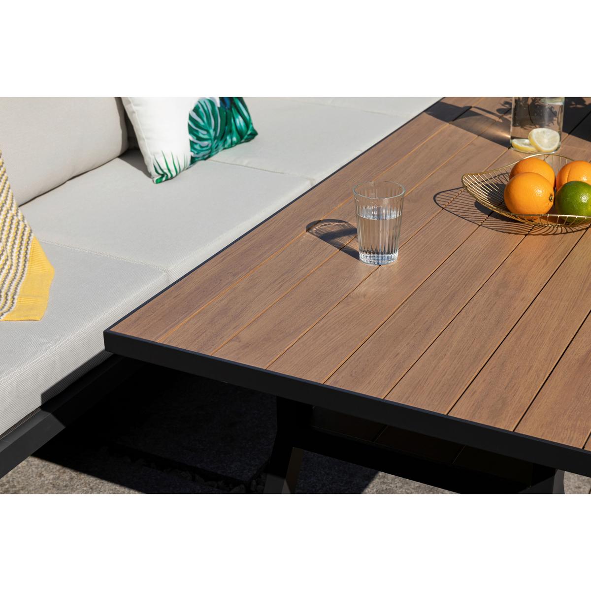 DINING-LOUNGESET CANORA - Ecru/Anthrazit, MODERN, Textil/Metall - Gardenson